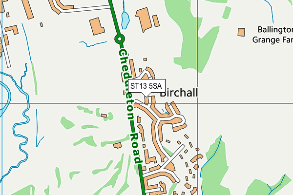 ST13 5SA map - OS VectorMap District (Ordnance Survey)