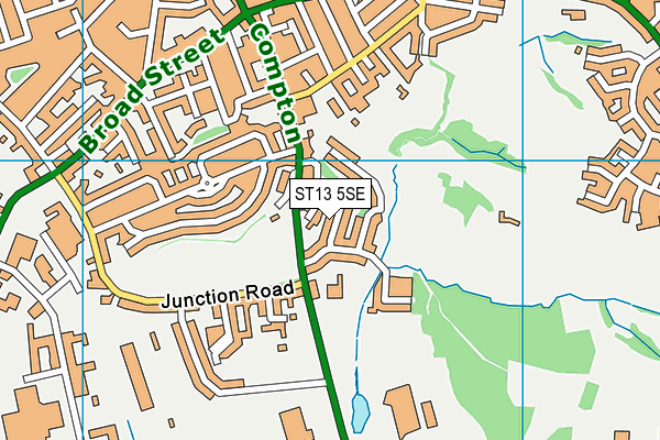 ST13 5SE map - OS VectorMap District (Ordnance Survey)