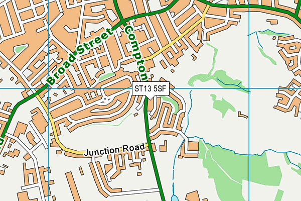 ST13 5SF map - OS VectorMap District (Ordnance Survey)