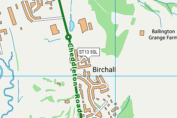 ST13 5SL map - OS VectorMap District (Ordnance Survey)