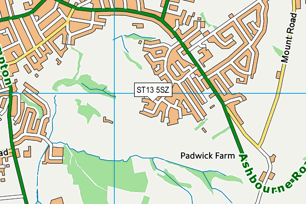 ST13 5SZ map - OS VectorMap District (Ordnance Survey)