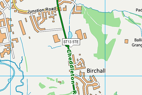 ST13 5TE map - OS VectorMap District (Ordnance Survey)