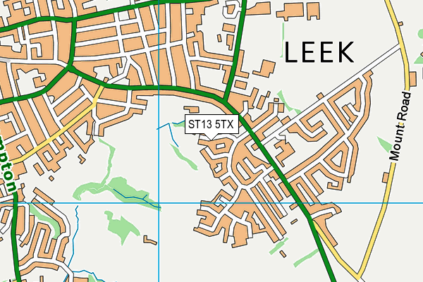 ST13 5TX map - OS VectorMap District (Ordnance Survey)