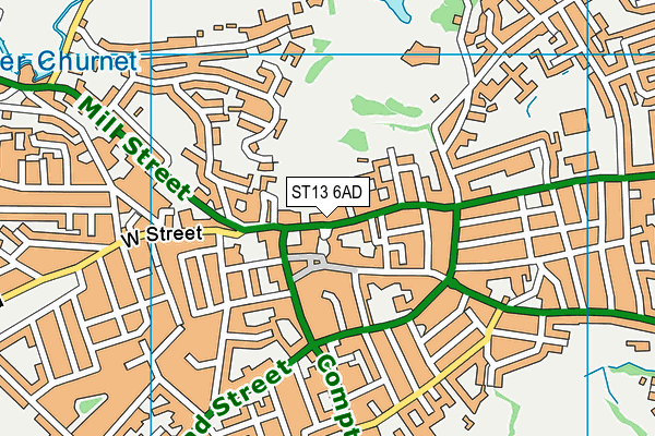 ST13 6AD map - OS VectorMap District (Ordnance Survey)