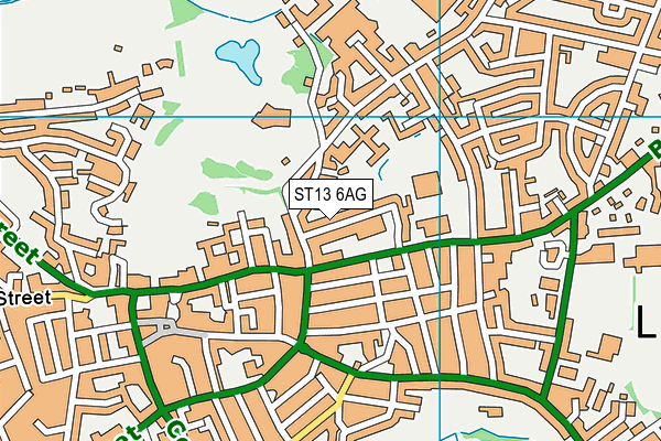 ST13 6AG map - OS VectorMap District (Ordnance Survey)