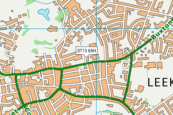 ST13 6AH map - OS VectorMap District (Ordnance Survey)