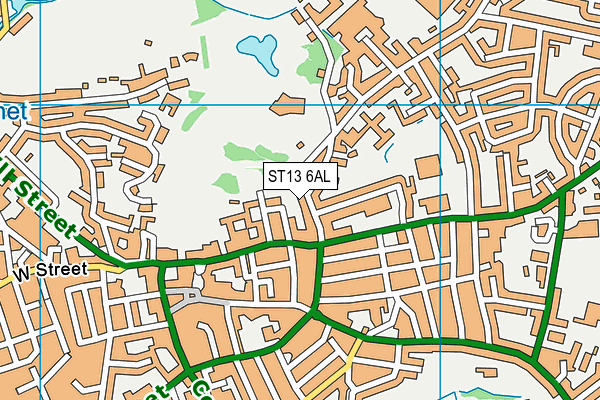 ST13 6AL map - OS VectorMap District (Ordnance Survey)