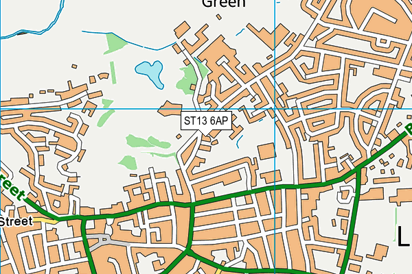 ST13 6AP map - OS VectorMap District (Ordnance Survey)