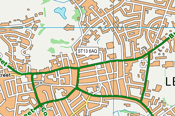 ST13 6AQ map - OS VectorMap District (Ordnance Survey)