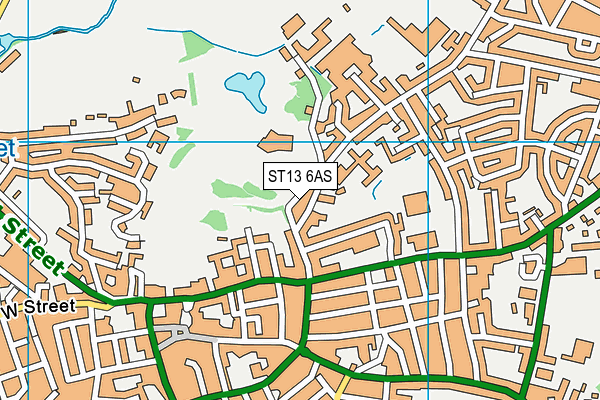 ST13 6AS map - OS VectorMap District (Ordnance Survey)