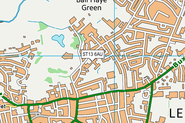 ST13 6AU map - OS VectorMap District (Ordnance Survey)