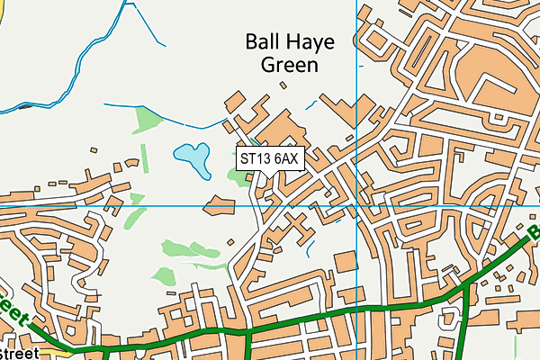 ST13 6AX map - OS VectorMap District (Ordnance Survey)