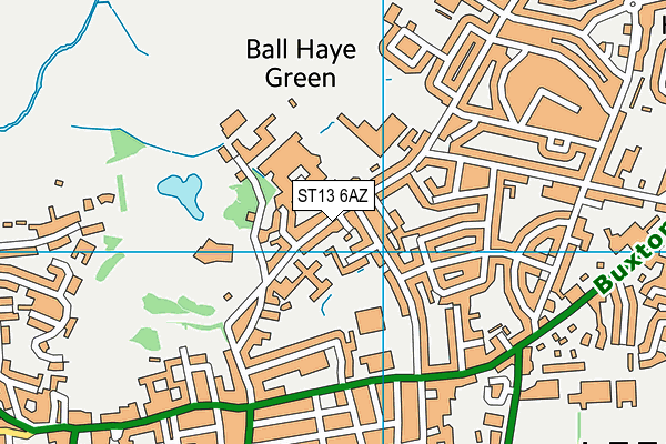 ST13 6AZ map - OS VectorMap District (Ordnance Survey)