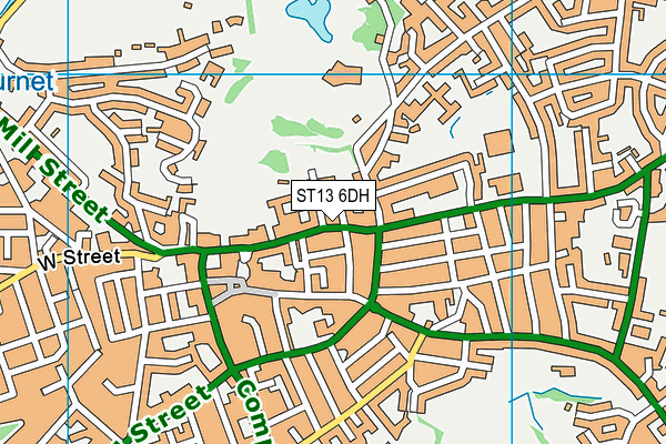 ST13 6DH map - OS VectorMap District (Ordnance Survey)