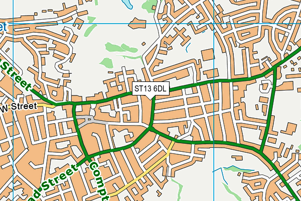 ST13 6DL map - OS VectorMap District (Ordnance Survey)