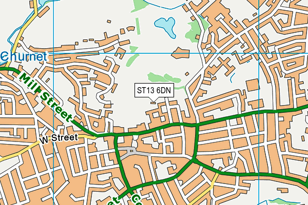 ST13 6DN map - OS VectorMap District (Ordnance Survey)