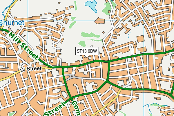 ST13 6DW map - OS VectorMap District (Ordnance Survey)