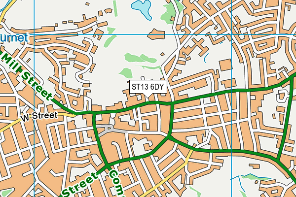 ST13 6DY map - OS VectorMap District (Ordnance Survey)