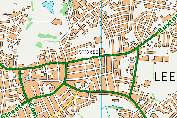 ST13 6EE map - OS VectorMap District (Ordnance Survey)