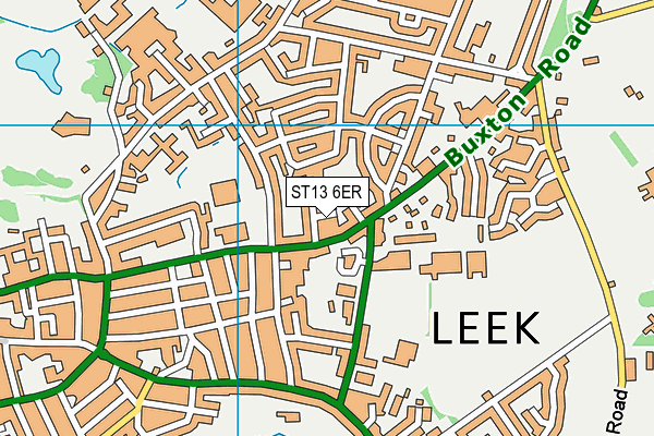 ST13 6ER map - OS VectorMap District (Ordnance Survey)