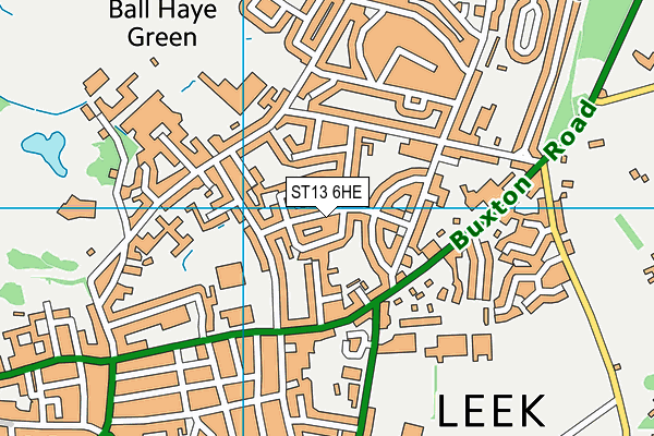 ST13 6HE map - OS VectorMap District (Ordnance Survey)