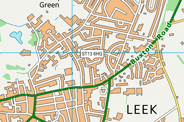 ST13 6HG map - OS VectorMap District (Ordnance Survey)