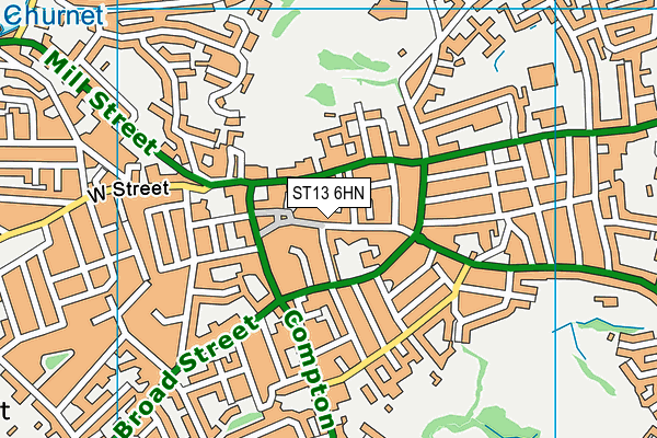 ST13 6HN map - OS VectorMap District (Ordnance Survey)