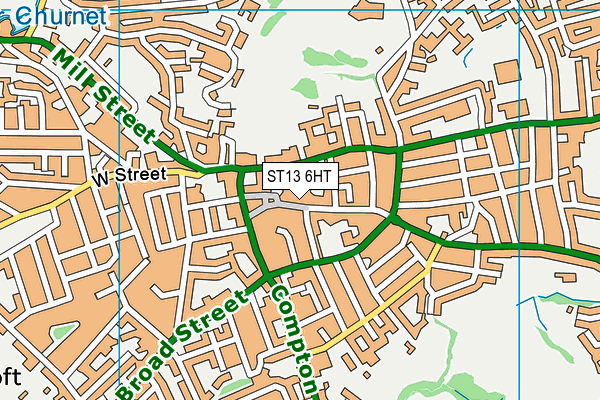 ST13 6HT map - OS VectorMap District (Ordnance Survey)