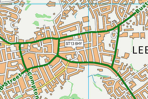 ST13 6HY map - OS VectorMap District (Ordnance Survey)