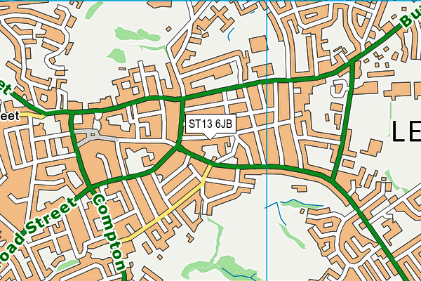 ST13 6JB map - OS VectorMap District (Ordnance Survey)