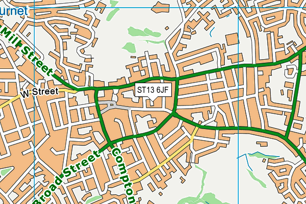 ST13 6JF map - OS VectorMap District (Ordnance Survey)