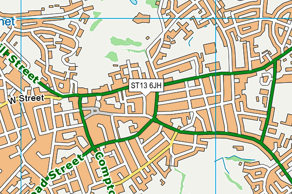 ST13 6JH map - OS VectorMap District (Ordnance Survey)