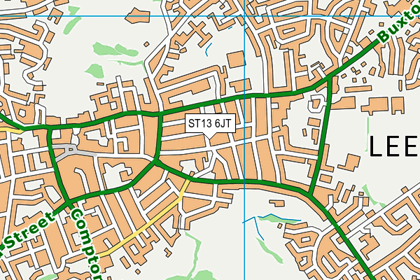 ST13 6JT map - OS VectorMap District (Ordnance Survey)