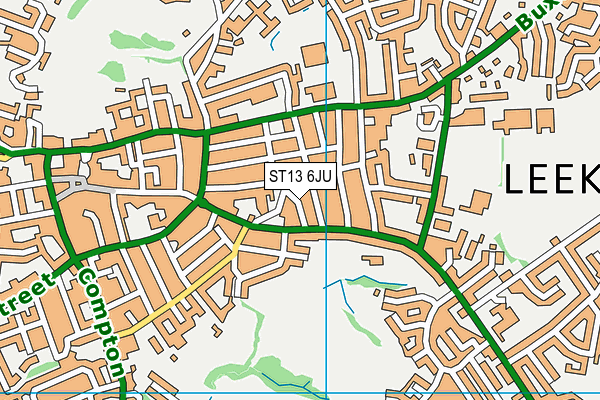 ST13 6JU map - OS VectorMap District (Ordnance Survey)