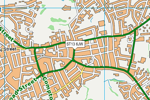 ST13 6JW map - OS VectorMap District (Ordnance Survey)