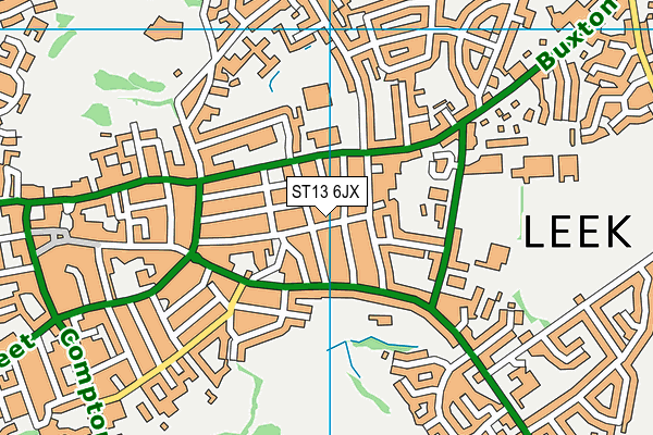 ST13 6JX map - OS VectorMap District (Ordnance Survey)