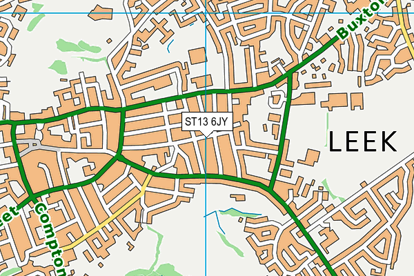 ST13 6JY map - OS VectorMap District (Ordnance Survey)