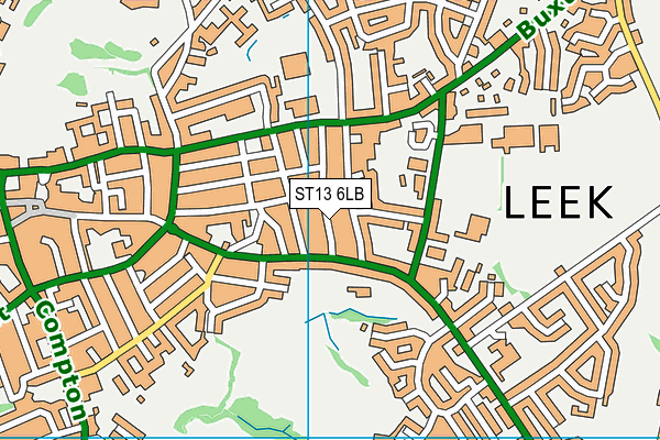 ST13 6LB map - OS VectorMap District (Ordnance Survey)