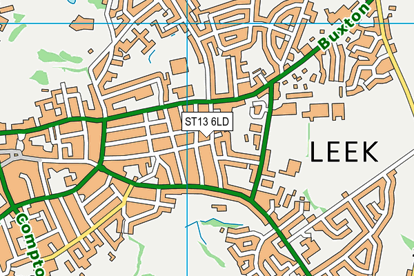 ST13 6LD map - OS VectorMap District (Ordnance Survey)