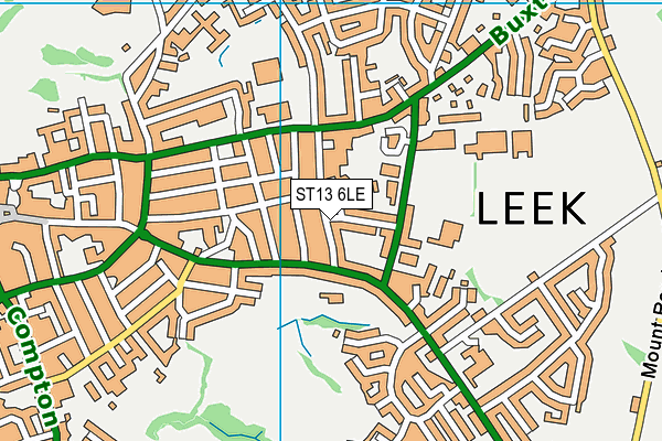 ST13 6LE map - OS VectorMap District (Ordnance Survey)