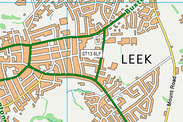 Leek First School map (ST13 6LF) - OS VectorMap District (Ordnance Survey)