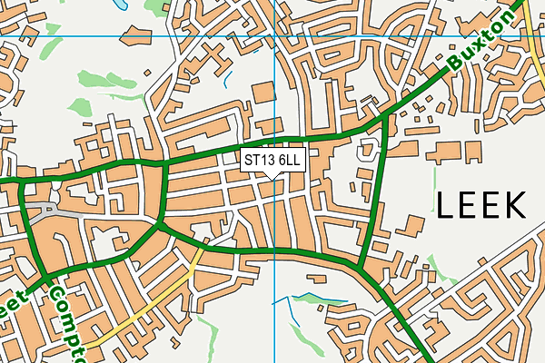 ST13 6LL map - OS VectorMap District (Ordnance Survey)