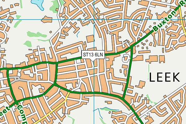 ST13 6LN map - OS VectorMap District (Ordnance Survey)