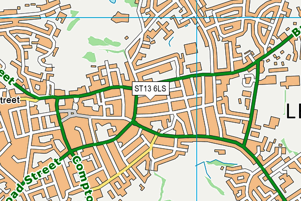 ST13 6LS map - OS VectorMap District (Ordnance Survey)