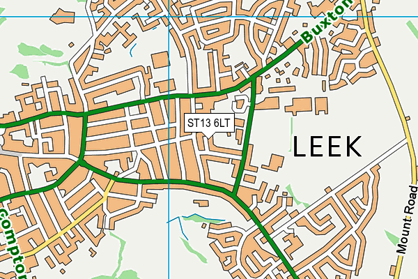 ST13 6LT map - OS VectorMap District (Ordnance Survey)