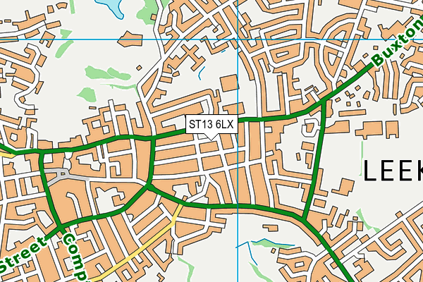 ST13 6LX map - OS VectorMap District (Ordnance Survey)