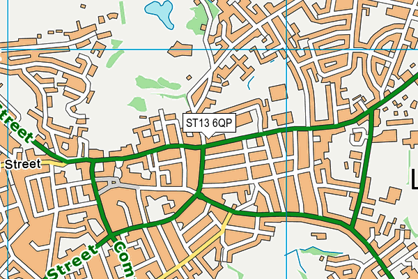 ST13 6QP map - OS VectorMap District (Ordnance Survey)