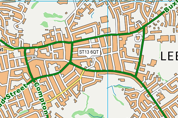 ST13 6QT map - OS VectorMap District (Ordnance Survey)