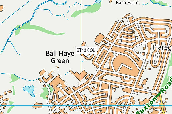 ST13 6QU map - OS VectorMap District (Ordnance Survey)