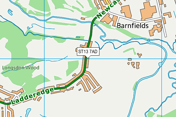 ST13 7AD map - OS VectorMap District (Ordnance Survey)